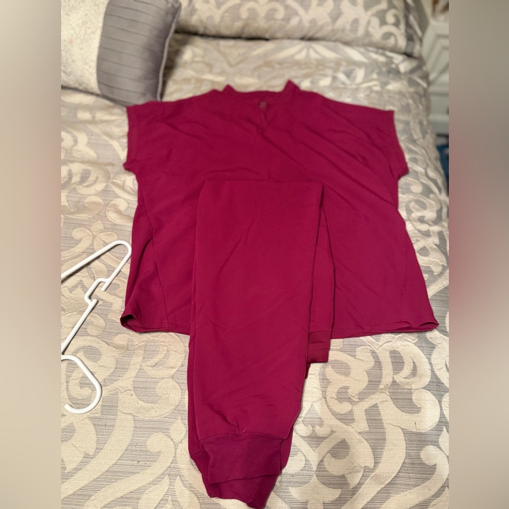 Burgundy mandala Two-Piece scrub Set